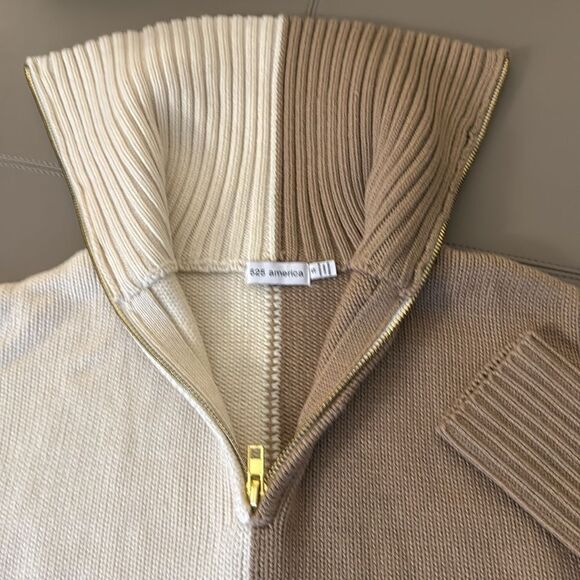 NWOT 525 America Women’s Wool/Cashmere Blend Shaker Stitch 1/2 Zip Sweater. - Picture 6 of 9